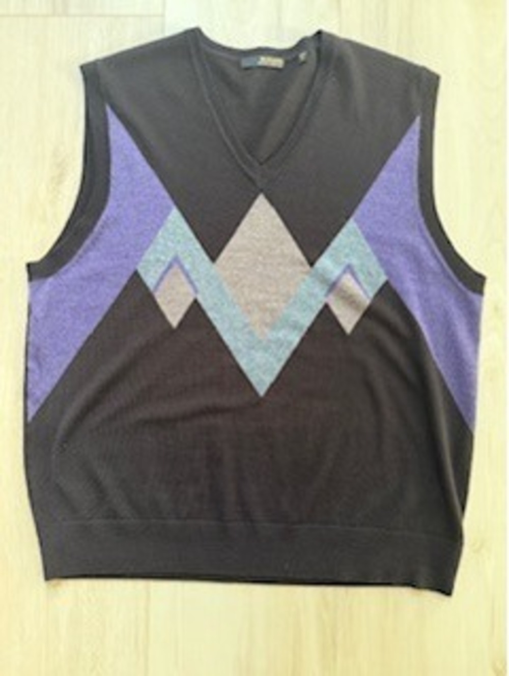 Men's Murano Brown Argyle Sweater Vest Large